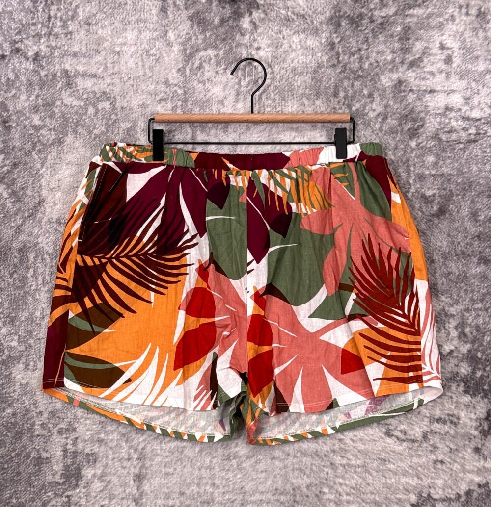 New Vitamin A Shorts XXL Womens Linen Floral Tropical Resort